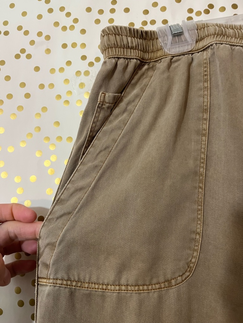 Tru Luxe Jeans Tan Side Stripe Boho Relaxed-Fit Utility Joggers size 12 - Picture 5 of 14